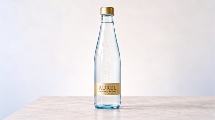 Final bottle with gold screw cap
