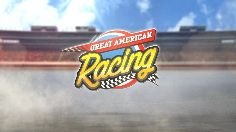 Great American Racing logo over a racetrack