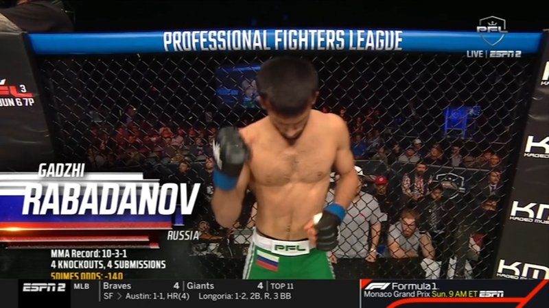 Professional Fighters League fighter intro graphic