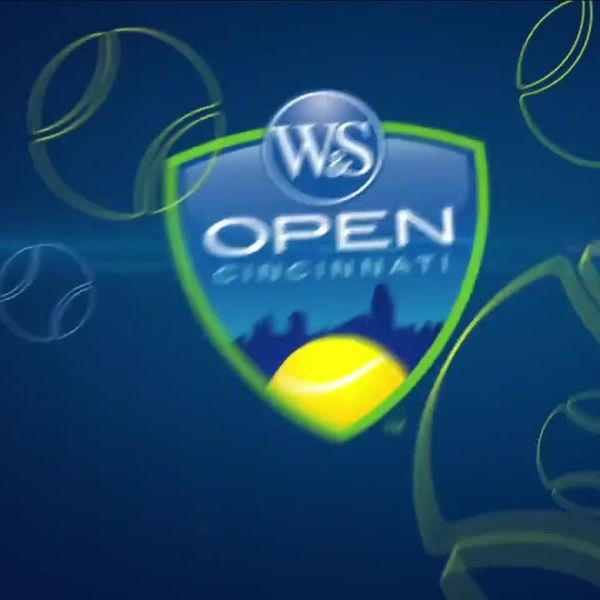 Tennis stadium screens with Cincinnati Open graphics