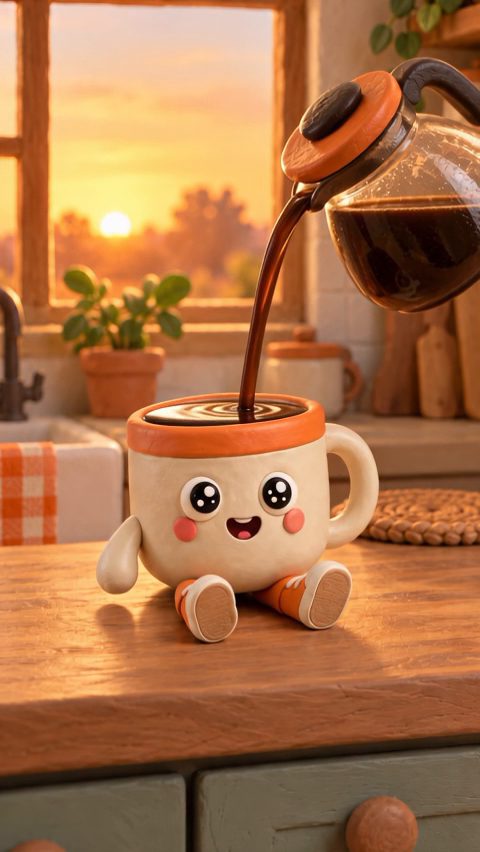 Mug wide awake with sparkly eyes