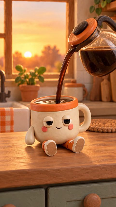 Mug drifting back to sleepy, half-closed eyes